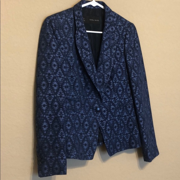 ZARA jacquard blue blazer - Picture 5 of 10